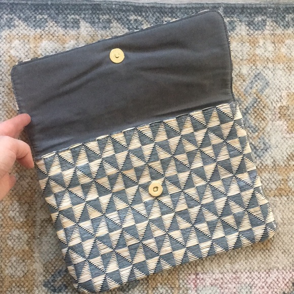 Merona Woven Grass Geometric Clutch NWOT - Picture 4 of 5